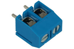 Terminal block; XY306A-02P 5.0mm; AK306; 2 ways; R=5,00mm; 10mm; 17,5A; 250V; through hole; straight; square hole; slot screw; screw; horizontal; 1,5mm2; blue; Xinya; RoHS