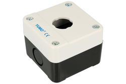 Control box; LAY5-BE01; white-black; plastic; IP54; single; 68x68x52mm; 22mm panel mount; Yumo; RoHS