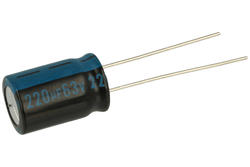 Capacitor; electrolytic; 220uF; 63V; TK; TKR221M1JG16M; diam.10x16mm; 5mm; through-hole (THT); bulk; Jamicon; RoHS