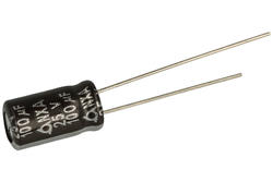 Capacitor; Low Impedance; electrolytic; 100uF; 25V; NXA25VB100M 6.3x11; diam.6,3x11mm; 2,5mm; through-hole (THT); bulk; Samyoung; RoHS