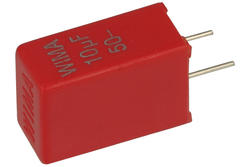 Capacitor; polyester; MKT; 10uF; 50V DC/30V AC; MKS2; MKS2B051001N00JSSD; 5%; 7,2x11x16mm; 5mm; bulk; -55...+100°C; Wima; RoHS