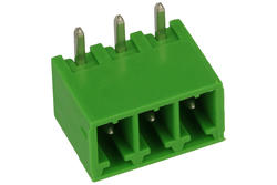 Terminal block; STLZ1550/3-GH; 3 ways; R=3,81mm; 9,2mm; 8A; 300V; through hole; angled 90°; closed; green; PTR Messtechnik; RoHS