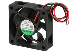 Fan; EE60201S1-1000U-999; 60x60x20mm; slide bearing; 12V; DC; 1,44W; 38,4m3/h; 32,5dB; 115mA; 4700RPM; 2 wires; Sunon; RoHS; 4,5÷13,8V; 300mm