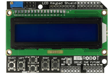 Moduł rozszerzeniowy; wyświetlacz LCD; HD44780; 5V; niebieski; biały; z przyciskami; 2x16