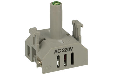 LED module; T10-G/230V; 20mA; 220V AC; grey; plastic; LED 230V backlight; green; LAS0-A1Y 22mm panel mount; Onpow; RoHS