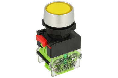 Switch; push button; LAS0-A3Y-M20/Y; OFF-(ON); yellow; no backlight; screw; 2 positions; 10A; 500V AC; 22mm; 55mm; Onpow