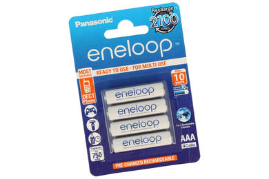 Rechargeable battery; Ni-Mh; Eneloop BK-4MCCE/4BE; 1,2V; 800mAh; fi 10,5x44,5mm; 2 pins; Panasonic; R3 AAA