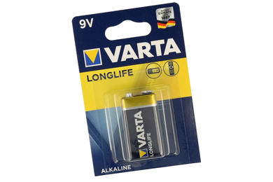 Bateria; alkaliczna; 6LR61 6F22 Longlife; 9V; blister; 16,5x25,5x48,5mm; VARTA; 9V 6F22 6LR61