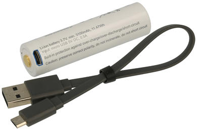 Rechargeable battery; Li-Ion; EVL18650M-3200BULK; 3,7V; 3200mAh; fi 18,4x70,2mm; 2 pins; everActive; 18650; with PCM protection; with microUSM socket