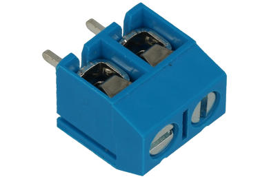 Terminal block; XY306A-02P 5.0mm; AK306; 2 ways; R=5,00mm; 10mm; 17,5A; 250V; through hole; straight; square hole; slot screw; screw; horizontal; 1,5mm2; blue; Xinya; RoHS