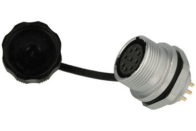 Socket; WF16K9ZM1; 9 ways; solder; 0,75mm2; for panel; 16mm; IP67; 5A; 400V; Weipu; RoHS