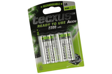 Rechargeable battery; Ni-Mh; RTU-R06 AA4; 1,2V; 2300mAh; fi 14,4x50mm; TECXUS; R6 AA