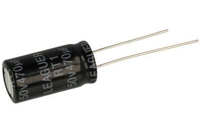 Kondensator; elektrolityczny; 470uF; 50V; RT1; RT11H471M1020; fi 10x20mm; 5mm; przewlekany (THT); luzem; Leaguer; RoHS