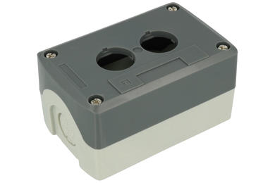 Control box; GB5D02; grey; plastic; double; 106x68x52mm; 22mm panel mount; Greegoo; RoHS