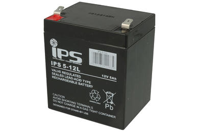 Rechargeable battery; lead-acid; maintenance-free; IPS 5-12L; 12V; 5Ah; 90x70x101(107)mm; connector 6,3 mm; IPS; 1,6kg; 6÷9 years