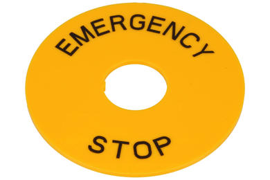 Warning circle; T14-2275; yellow; plastic; fi 22/75mm; 22mm panel mount; Onpow; RoHS