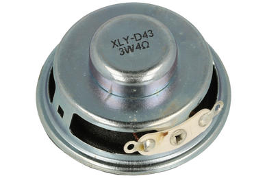 Loudspeaker; mini; 3W; 4ohm; soldering pads; fi 40mm
