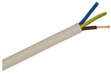 Wire; mains; H03VV-F (OMYo); 3x1,00mm2; stranded; Cu; white; round; PVC; 5,9mm; 300/300V; Zamel Cet; RoHS