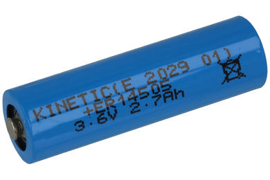 Bateria; litowa; ER14505; 3,6V; 2400mAh; fi 14,3x50mm; Kinetic; ER14505