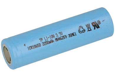 Rechargeable battery; Li-Ion; INR18650-22E ICR18650; 3,6V; 2200mAh; 18,6x65,2mm; TerraE; without PCM protection