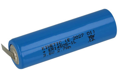 Bateria; litowa; ER14505L; 3,6V; 2400mAh; fi 14,3x50mm; 2 piny; do druku poziomy; Kinetic; ER14505L