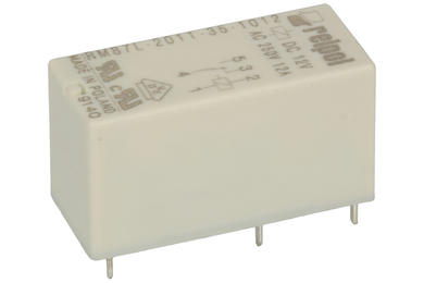 Przekaźnik; elektromagnetyczny miniaturowy; RM87L-2011-35-1012; 12V; DC; 1 styk przełączny; 12A; 250V AC; 12A; 24V DC; do gniazda; do druku (PCB); Relpol; RoHS