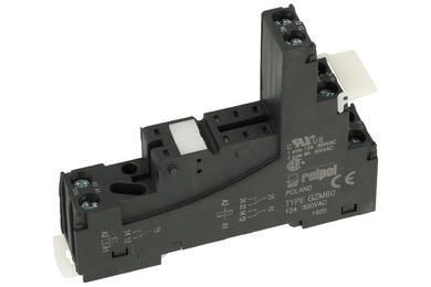 Relay socket; GZM80-BK; DIN rail type; black; without clamp; Relpol; RoHS; Compatible with relays: RM84; RM85; RM94