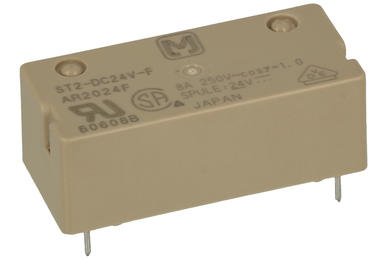 Relay; electromagnetic miniature; ST2-DC24V; 24V; DC; DPDT; 8A; 250V AC; 5A; 30V DC; PCB trough hole; Panasonic Nais; RoHS