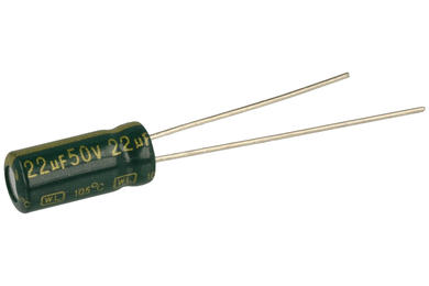 Capacitor; Low Impedance; electrolytic; 22uF; 50V; WLR220M1HD11M; diam.5x11mm; 2mm; through-hole (THT); bulk; Jamicon; RoHS