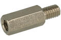 Spacers; DMM4ZW12; M4; external/internal; 12mm; 5mm; 7mm; 6mm; screwed spacer sleeve; hexagonal; brass; KLS; RoHS