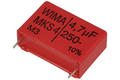 Capacitor; polyester; MKSE; 4,7uF; 250V DC/160V AC; MKS4; MKS4F044706B00KSSD; 10%; 13x24x31,5mm; 27,5mm; bulk; -55...+100°C; Wima; RoHS