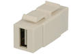 Adapter socket / socket; Keystone; Ks-USBX2-A/B; USB type B; USB type A; for panel; latch; straight; white; Goobay; RoHS