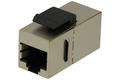 Adapter gniazdo / gniazdo; Keystone; Ks-RJ45X2-5e; RJ45 cat 5e; na panel; zatrzaskowe; proste; srebrny; Goobay; RoHS