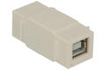 Adapter socket / socket; Keystone; Ks-USBX2-A/B; USB type B; USB type A; for panel; latch; straight; white; Goobay; RoHS