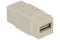 Adapter socket / socket; Keystone; Ks-USBX2-A/B; USB type B; USB type A; for panel; latch; straight; white; Goobay; RoHS