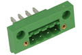 Terminal block; KLS2-EDGM-5.08-04P-4; 4 ways; R=5,08mm; 17,4mm; 15A; 300V; for panel; straight; bolted; closed; solder; green; KLS; RoHS