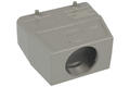 Connector housing; Han A; 19300160428; 16B; metal; straight; for cable; top single cable entry; for double locking levers; entry for M40 cable gland; silver; IP65; Harting; RoHS