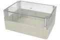 Enclosure; multipurpose; G223C; polycarbonate; 171mm; 121mm; 80mm; IP65; light gray; transparent lid; Gainta; RoHS