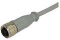 Socket with cable; 43-10022; M12-4p; 4 ways; straight; with 5m cable; 0,34mm2; 6mm; grey; IP67; 4A; 250V; Conec; RoHS
