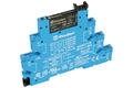 Relay socket; 93.01.7.024; DIN rail type; blue; Finder; RoHS; Compatible with relays: 34