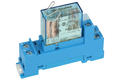 Relay socket; F95.63.SMA; DIN rail type; panel mounted; blue; with clamp; Finder; RoHS; Compatible with relays: 40.31