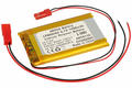 Rechargeable battery; Li-Po; LP603462; 3,7V; 1400mAh; 6x34x62mm; PCM protection; connector + socket 2,54*2pins; AKYGA; RoHS