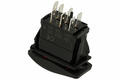 Switch; rocker; A-670H.; ON-OFF-ON; 2 ways; black; LED 12-24V backlight; red; bistable; 6,3x0,8mm connectors; 22x37mm; 3 positions; 16A; 250V AC