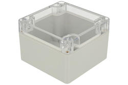 Enclosure; multipurpose; G256C-IP67; polycarbonate; 82mm; 80mm; 55mm; IP67; light gray; transparent lid; Gainta; RoHS