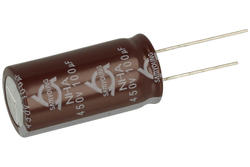 Kondensator; elektrolityczny; 100uF; 450V; NHA; NHA450VB100M 18x35.5; fi 18x35,5mm; 7,5mm; przewlekany (THT); luzem; Samyoung; RoHS