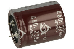 Capacitor; SNAP-IN; electrolytic; 330uF; 450V; TLS; TLS450VS330 M30x35; 20%; diam.30x35mm; 10mm; through-hole (THT); bulk; -40...+105°C; 3000h; Samyoung; RoHS