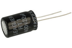 Kondensator; elektrolityczny; 22uF; 400V; RT1; RT12G220M1321; fi 13x21mm; 5mm; przewlekany (THT); luzem; Leaguer; RoHS