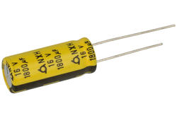 Kondensator; elektrolityczny; niskoimpedancyjny; 1800uF; 16V; NXH16VB1800M 10x25; fi 10x25mm; 5mm; przewlekany (THT); luzem; Samyoung; RoHS