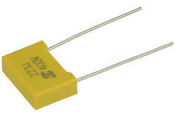Kondensator; poliestrowy; MKT; 22nF; 400V; MKT; 5%; 4x9x13mm; 10mm; luzem; -40...+85°C; LDC; RoHS