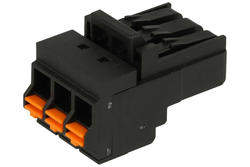 Terminal block; pluggable; 0150-2003; 3 ways; R=5,08mm; 27,9mm; 16A; 300V; for cable; straight; round hole; plug-in; black; Dinkle; RoHS